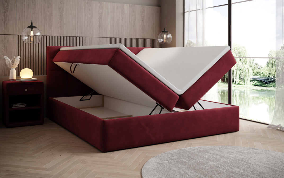 Boxspringbed Lux Fluweel met opbergruimte