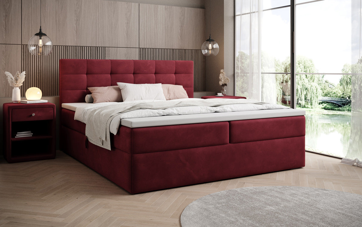 Boxspringbed Lux Fluweel met opbergruimte