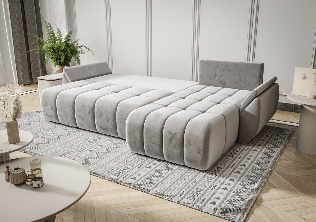 Designbank Lenoa met slaap- en klapfunctie in Fluweel