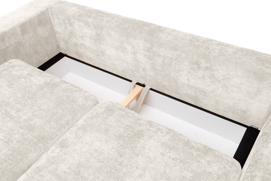 Designbank Selena L met slaapfunctie in structuurstof