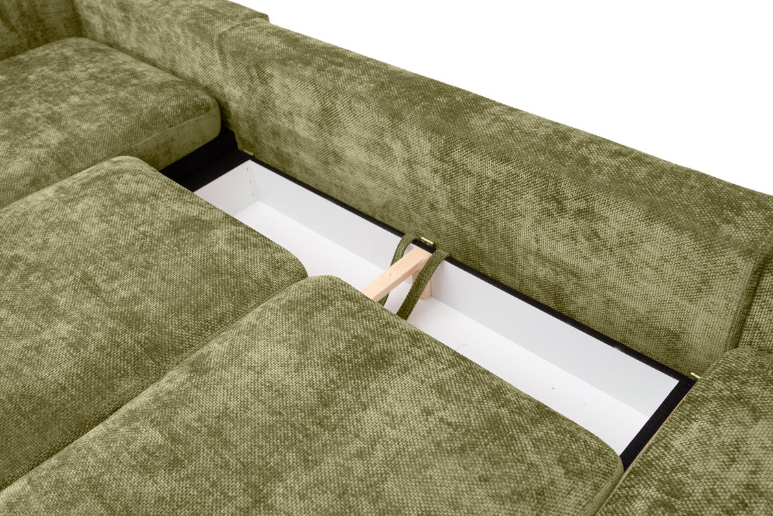 Designbank Selena L met slaapfunctie in structuurstof