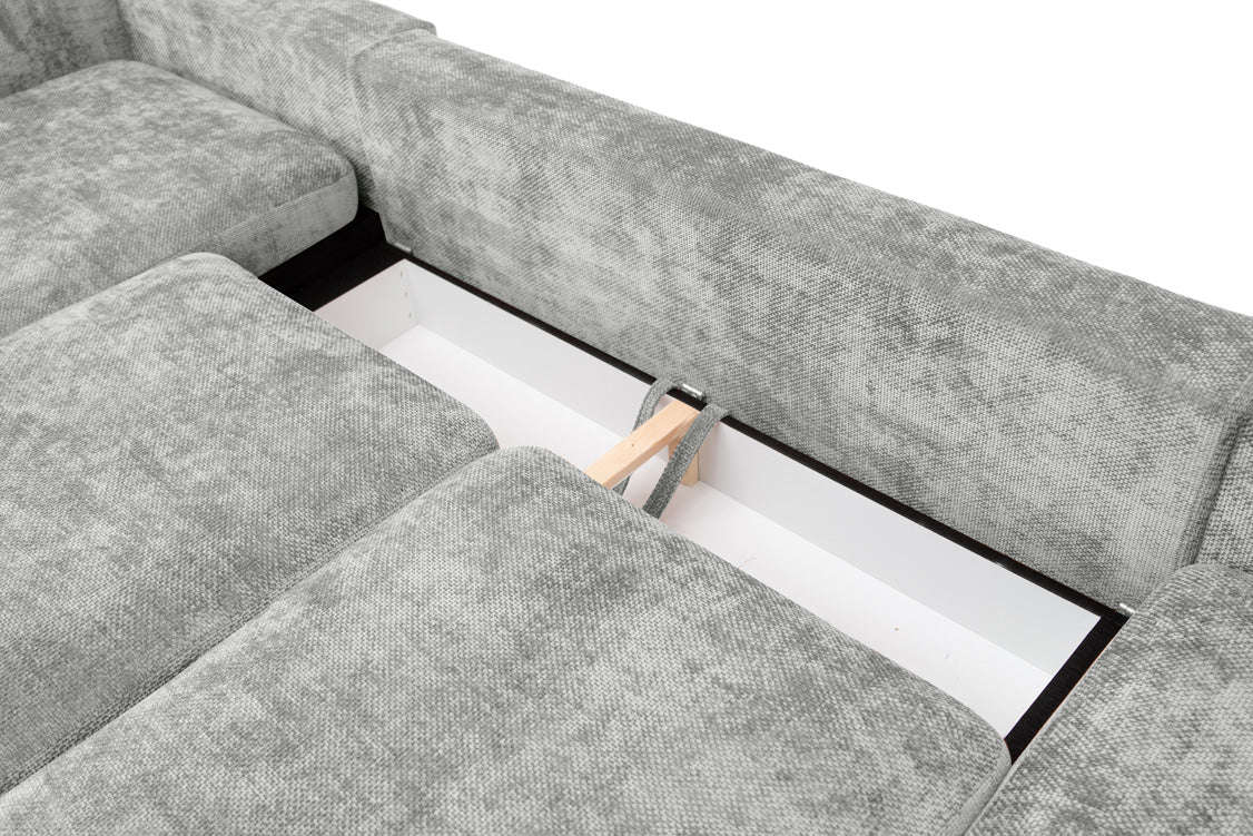 Designbank Selena L met slaapfunctie in structuurstof