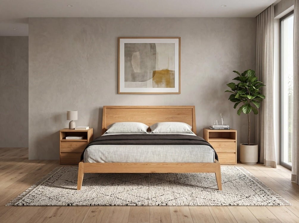 Designer houten bed Kaja van massief eikenhout