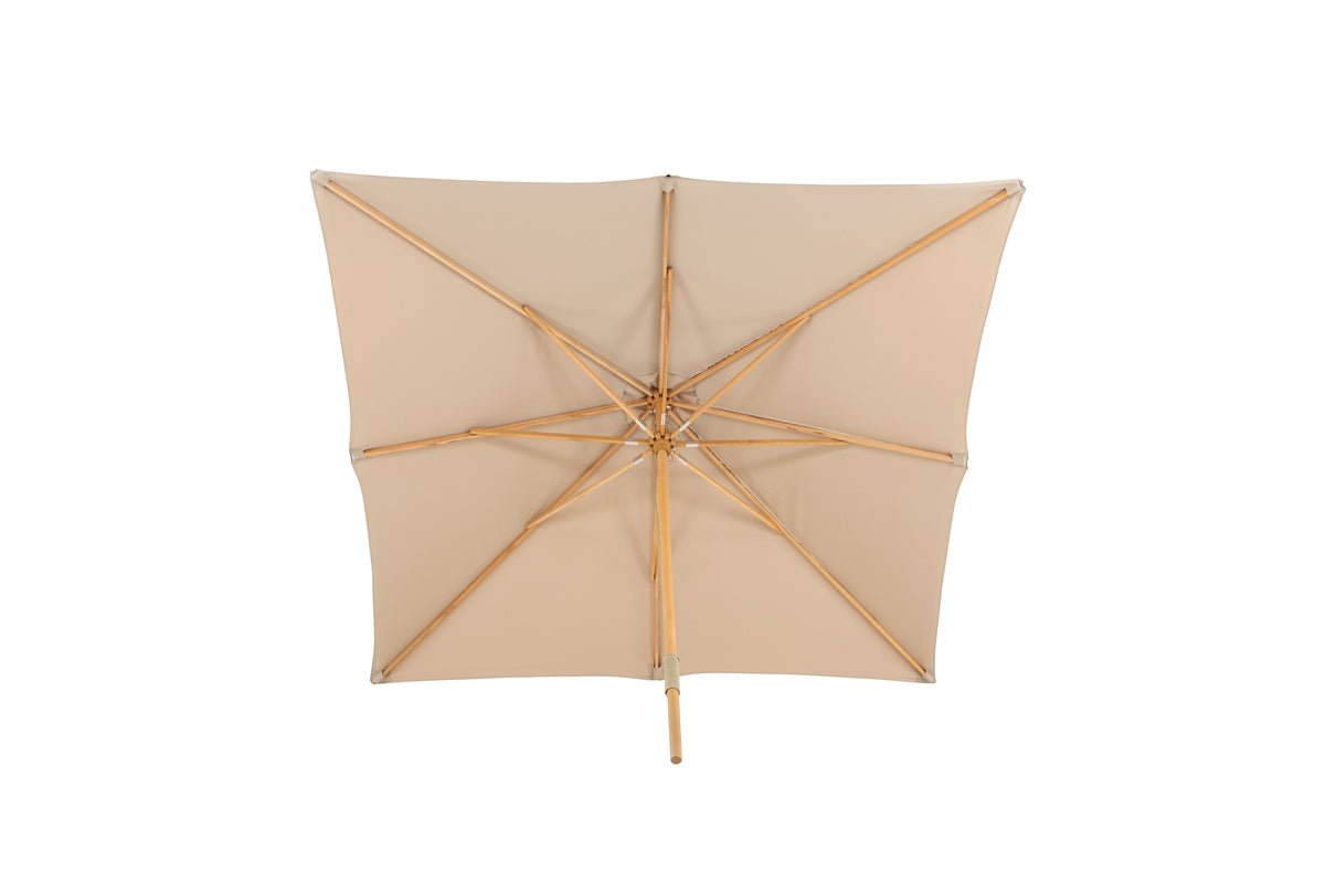 Sonnenschirm Albora – 300 x 300 cm in der Farbe Braun mit Buchengestell