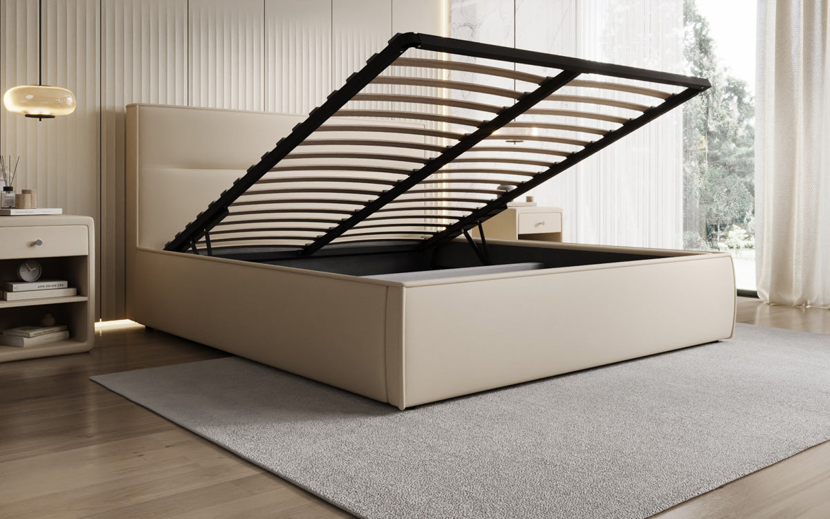 Designer gestoffeerd bed Merry Stof met opbergruimte