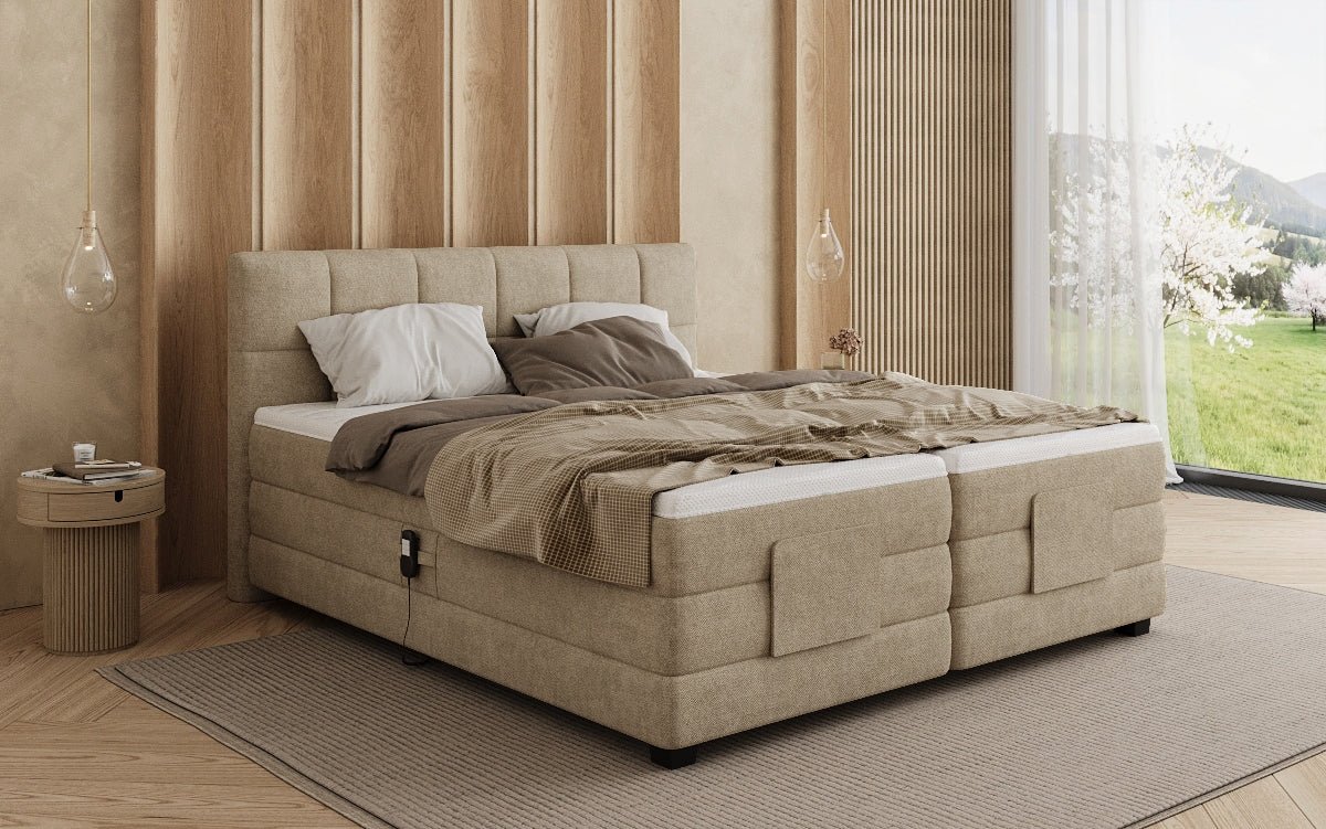 Boxspringbed Monaco - elektrisch verstelbaar in Stof