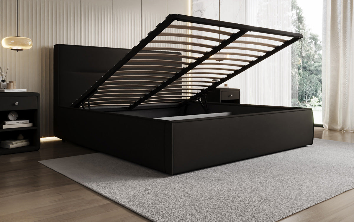Designer gestoffeerd bed Merry Stof met opbergruimte