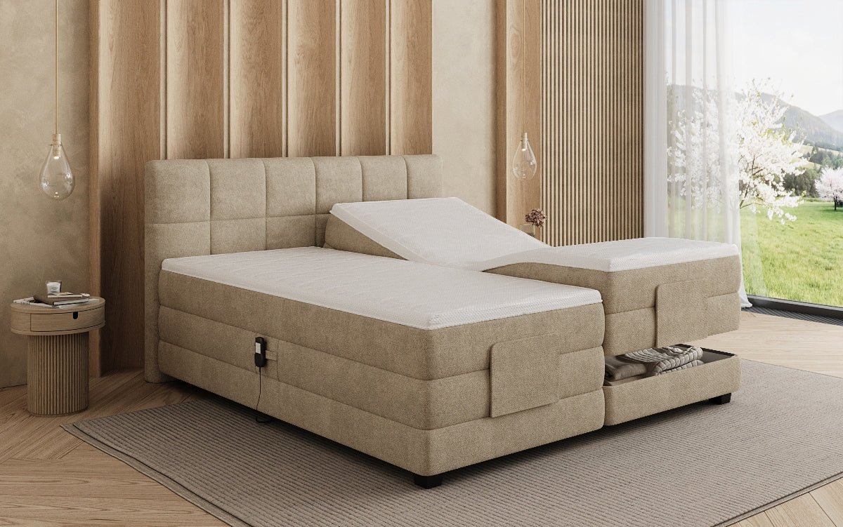 Boxspringbed Monaco - elektrisch verstelbaar in Stof