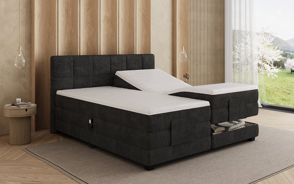 Boxspringbed Monaco - elektrisch verstelbaar in Stof