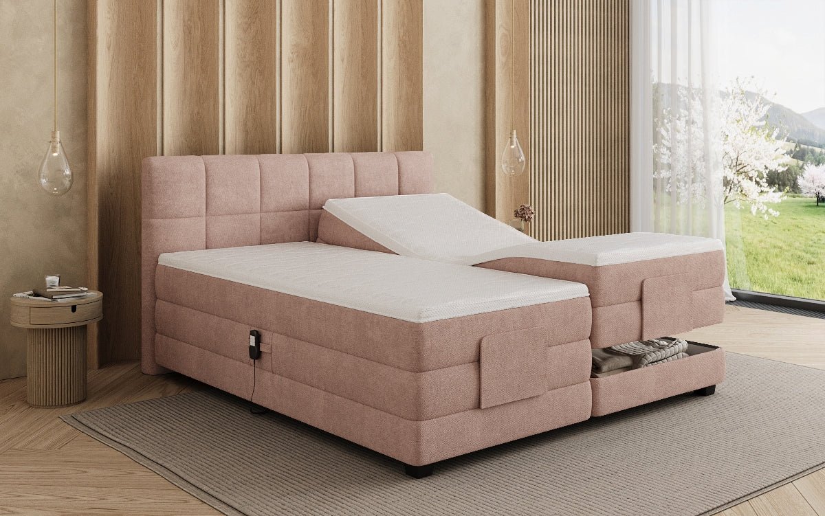 Boxspringbed Monaco - elektrisch verstelbaar in Stof