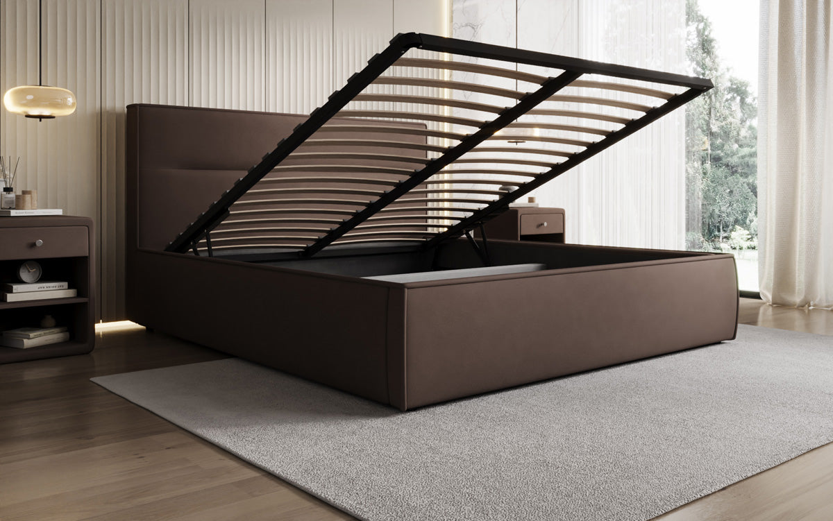 Designer gestoffeerd bed Merry Stof met opbergruimte