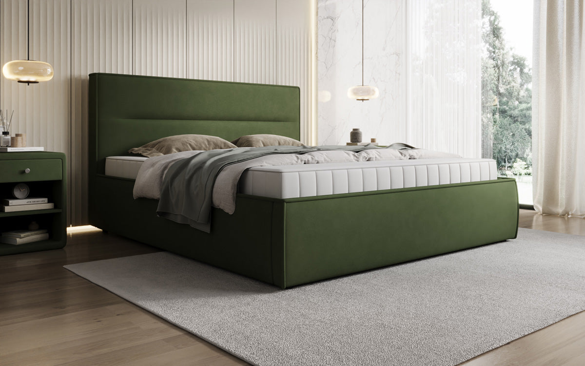 Designer gestoffeerd bed Merry Stof met opbergruimte