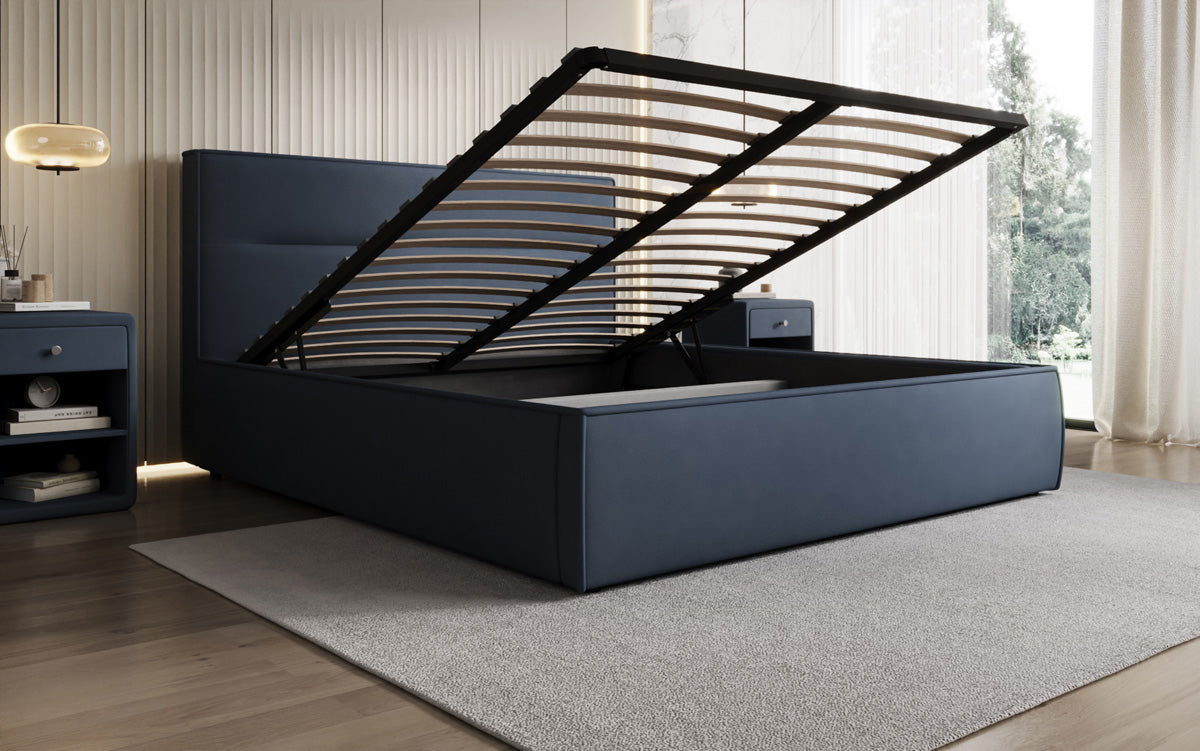 Designer gestoffeerd bed Merry Stof met opbergruimte