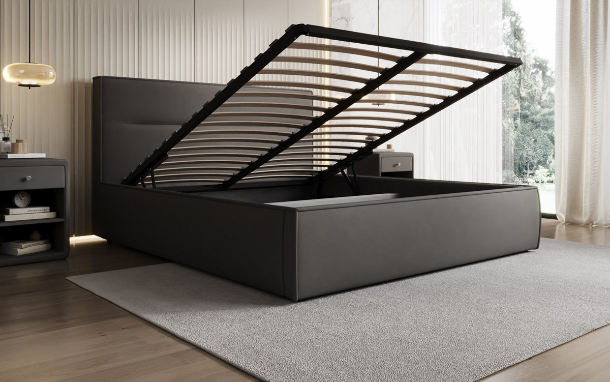 Designer gestoffeerd bed Merry Stof met opbergruimte