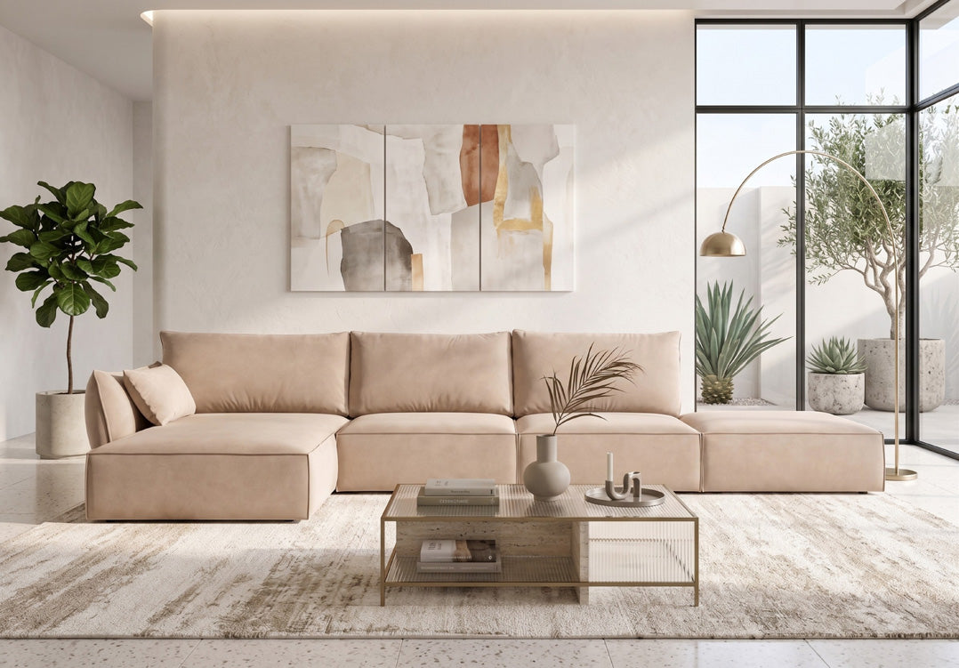 Designerbank Nuvola L Open in Fluweel