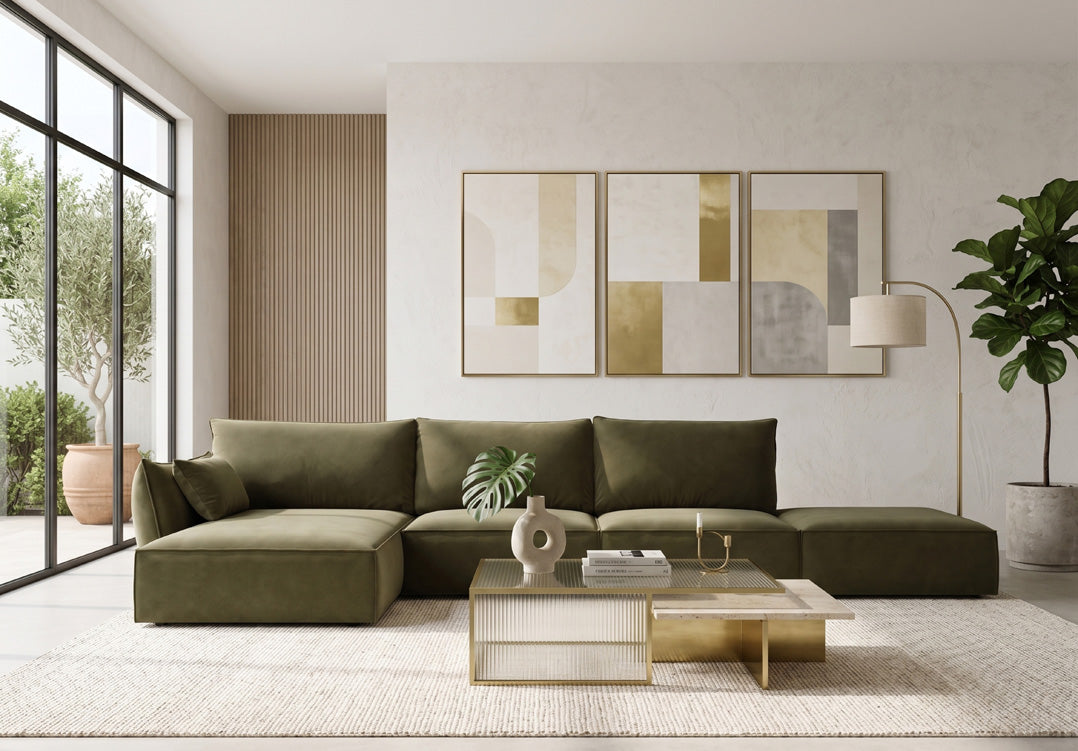 Designerbank Nuvola L Open in Fluweel