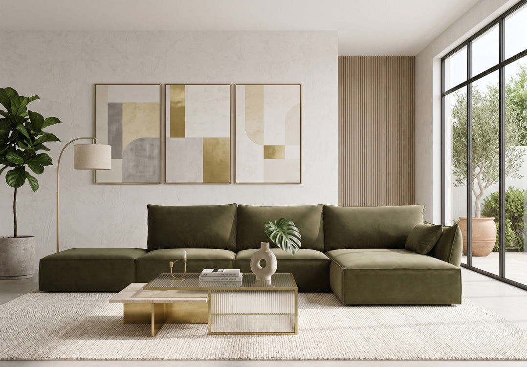 Designerbank Nuvola L Open in Fluweel