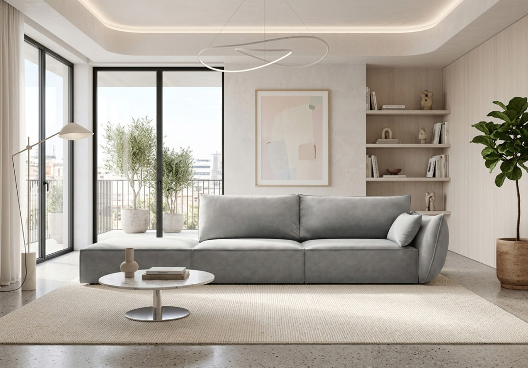 Designerbank chaise longue Nuvola in Fluweel