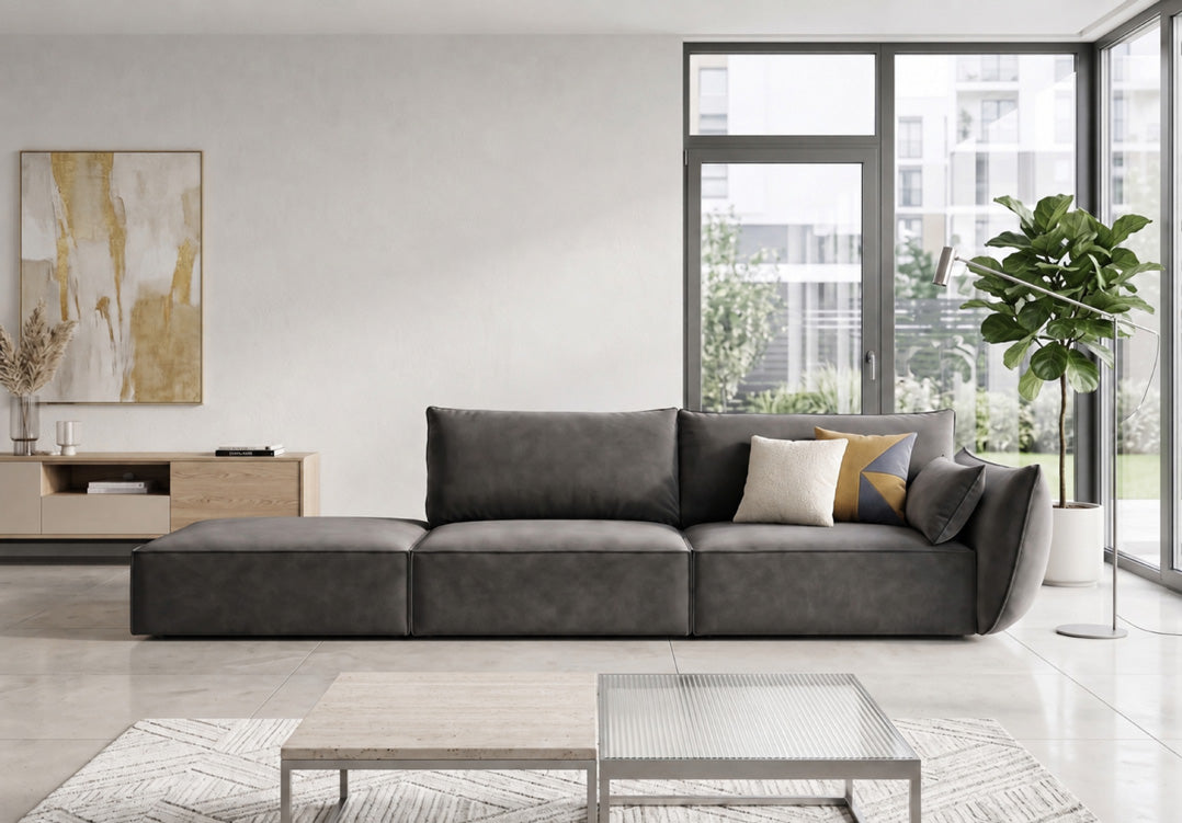 Designerbank chaise longue Nuvola in Fluweel