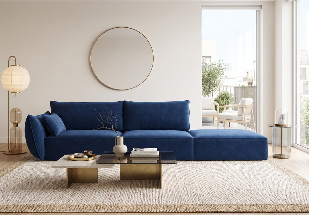 Designerbank chaise longue Nuvola in Fluweel