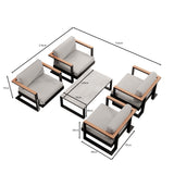 Vayla – 4 Loungesessel & Tisch aus schwarzem Aluminium | Aevora™ Kollektion
