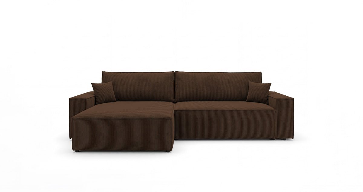 Designsofa Vienna met slaap- en uitklapfunctie in Ribstof