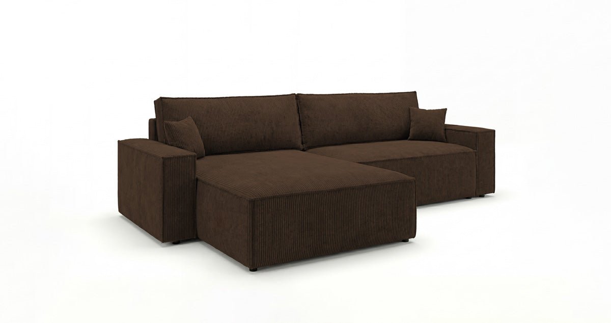 Designsofa Vienna met slaap- en uitklapfunctie in Ribstof