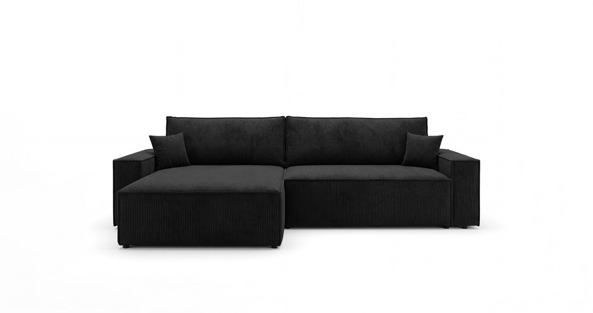 Designsofa Vienna met slaap- en uitklapfunctie in Ribstof