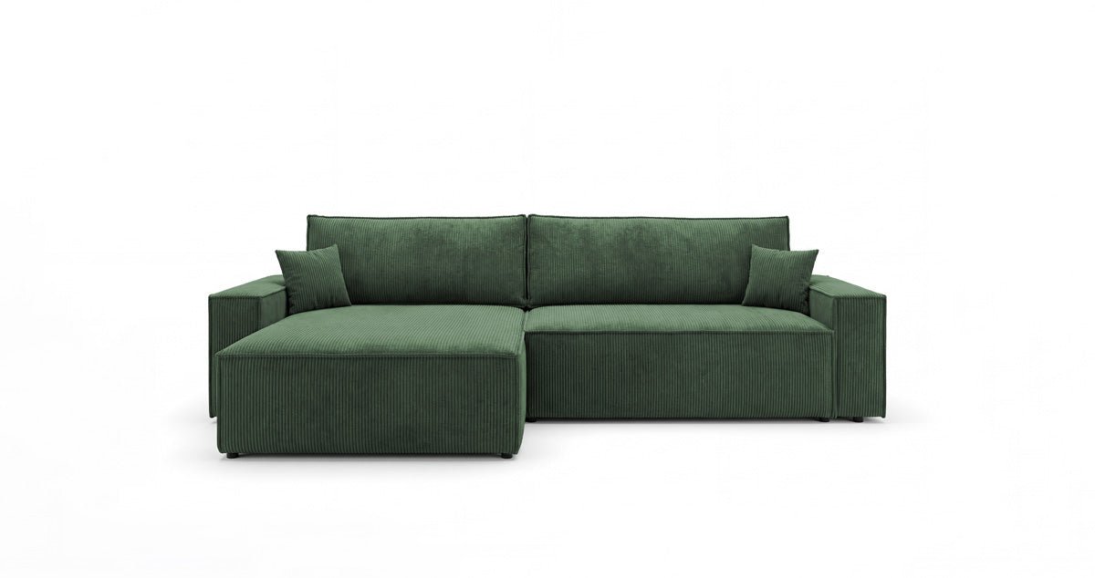 Designsofa Vienna met slaap- en uitklapfunctie in Ribstof