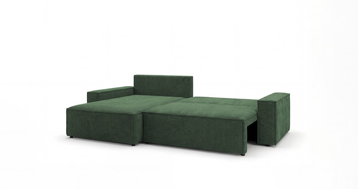 Designsofa Vienna met slaap- en uitklapfunctie in Ribstof