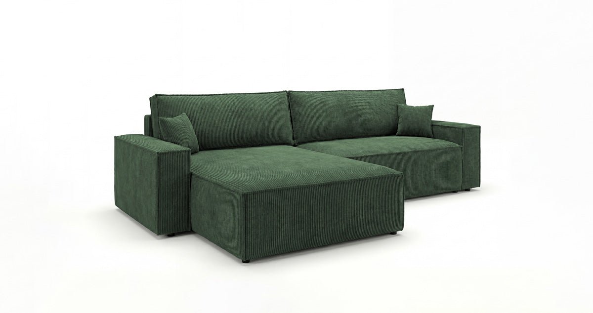 Designsofa Vienna met slaap- en uitklapfunctie in Ribstof