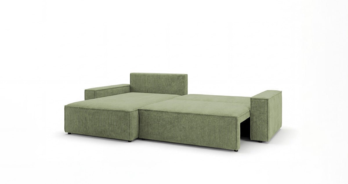Designsofa Vienna met slaap- en uitklapfunctie in Ribstof