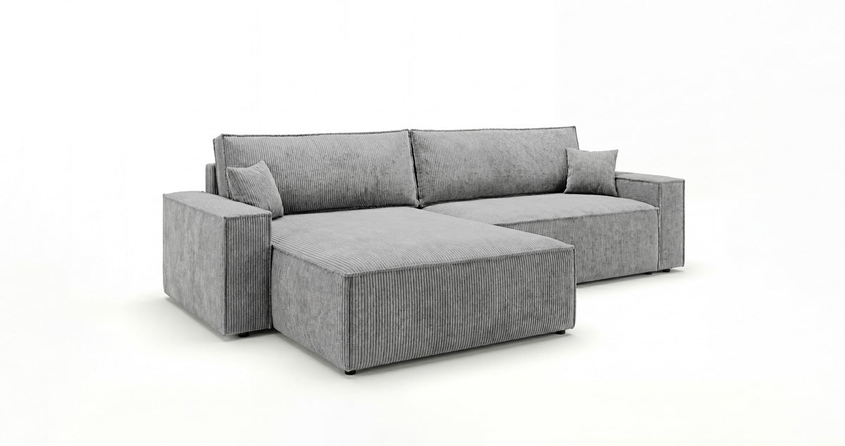 Designsofa Vienna met slaap- en uitklapfunctie in Ribstof
