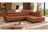Ecksofa Volo in Chenille Terrakotta, Ottomane rechts – Ansicht 2