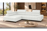 Ecksofa Volo in Chenille Weiß, Ottomane links – Ansicht 2
