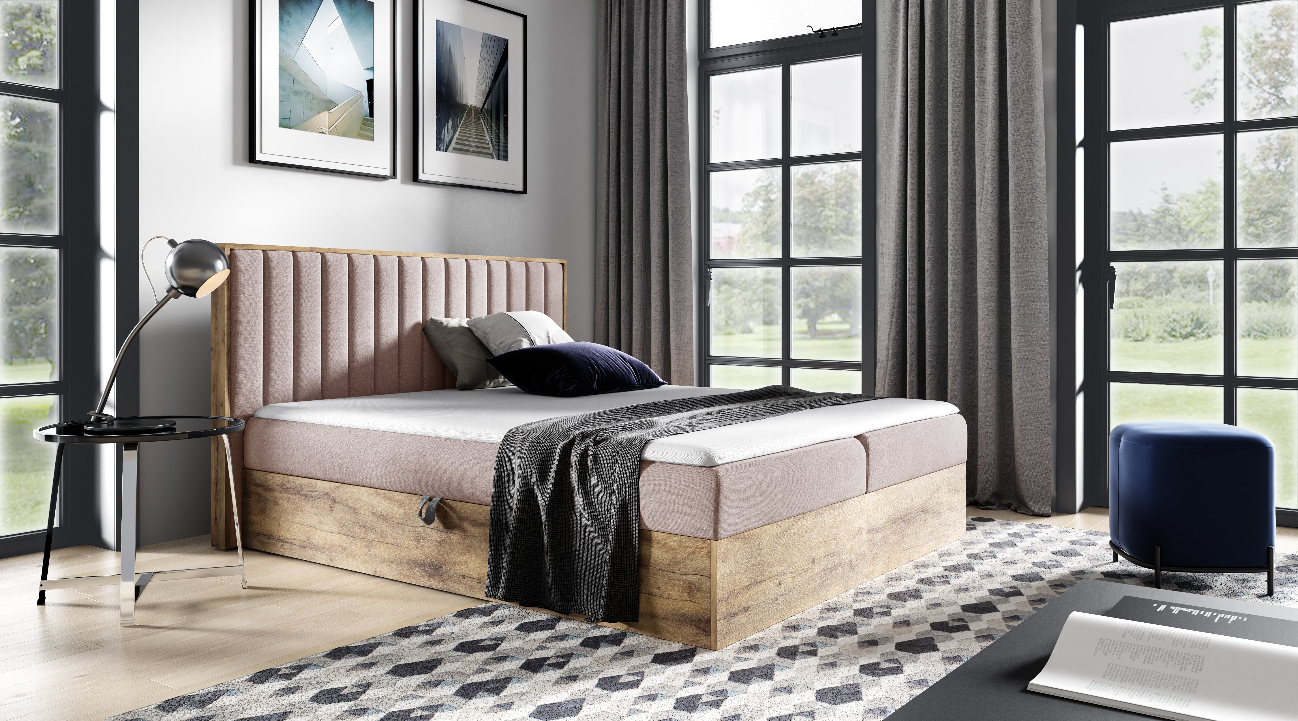 Design houten bed Jonah met opbergruimte