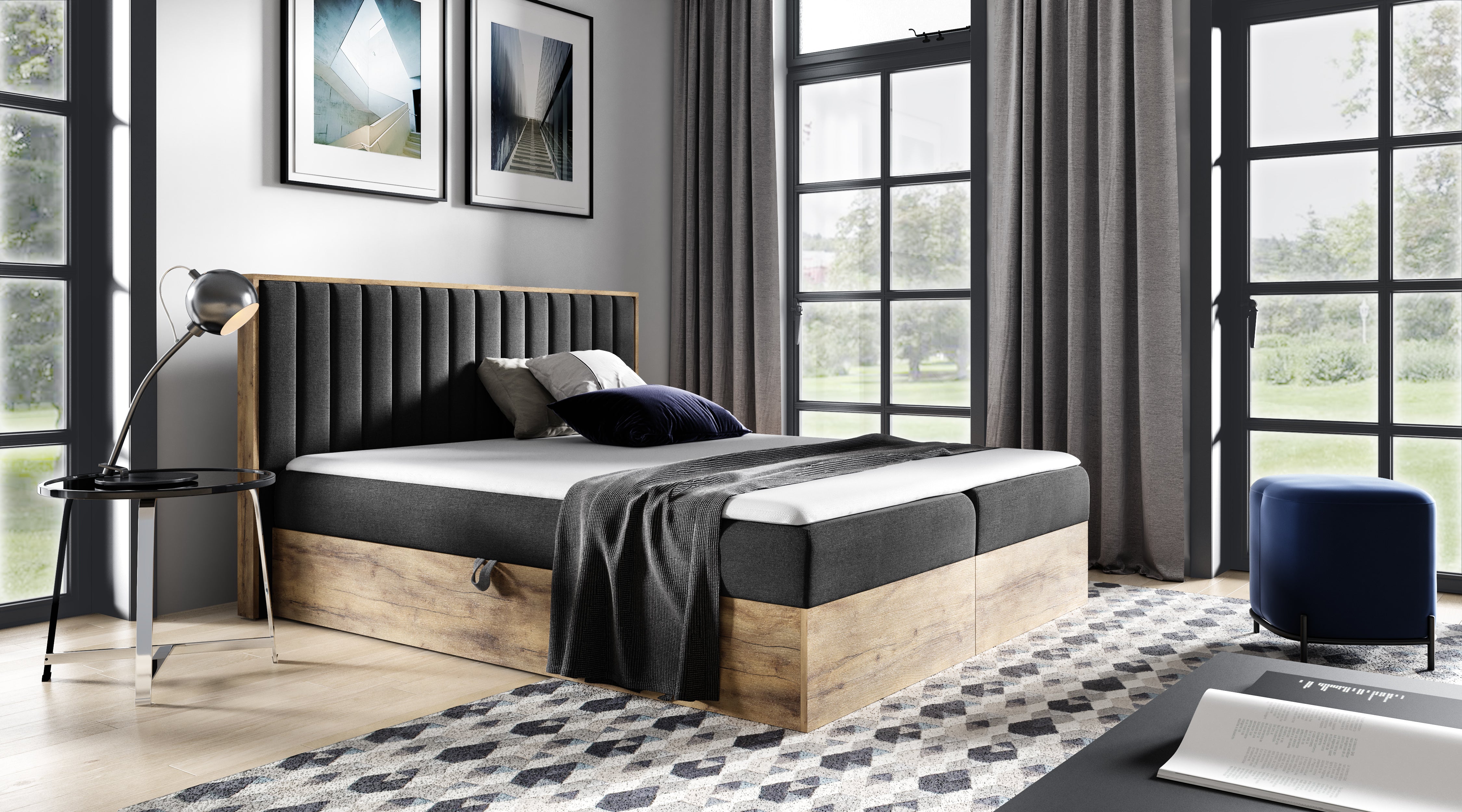 Design houten bed Jonah met opbergruimte