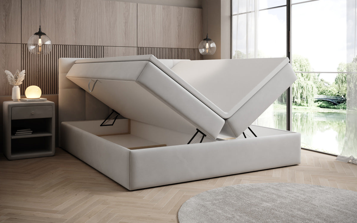 Boxspringbed Lux Fluweel met opbergruimte