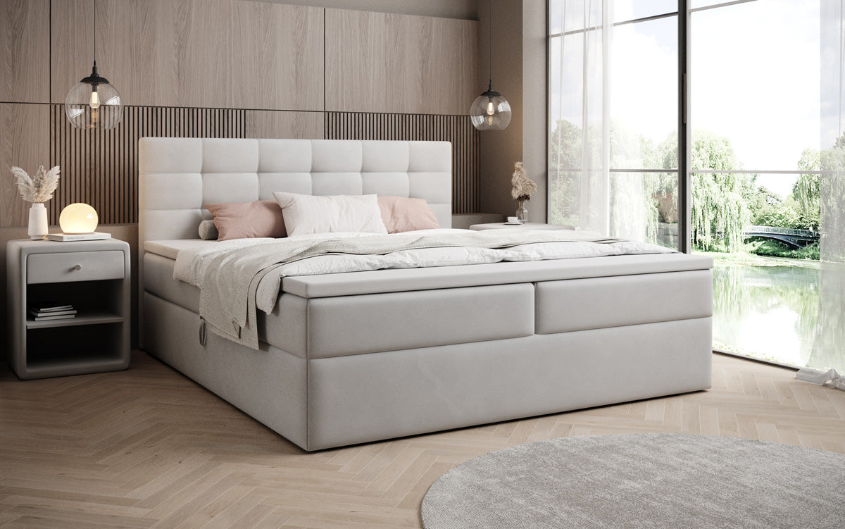 Boxspringbed Lux Fluweel met opbergruimte