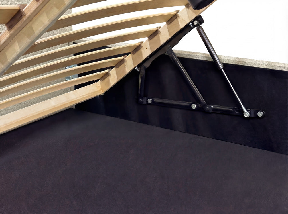 Designer gestoffeerd bed Alva in Fluweel met opbergruimte