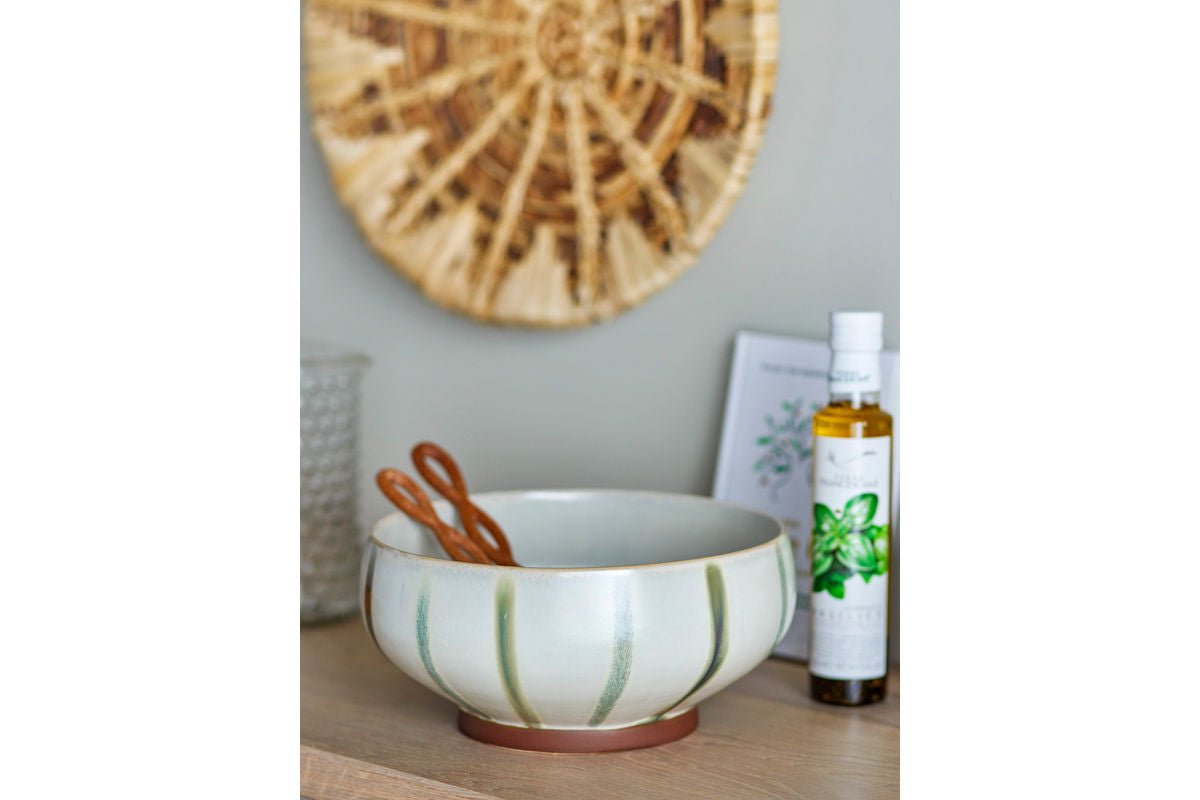 Schaal Sofi - Handgeschilderd steengoed in Grijs