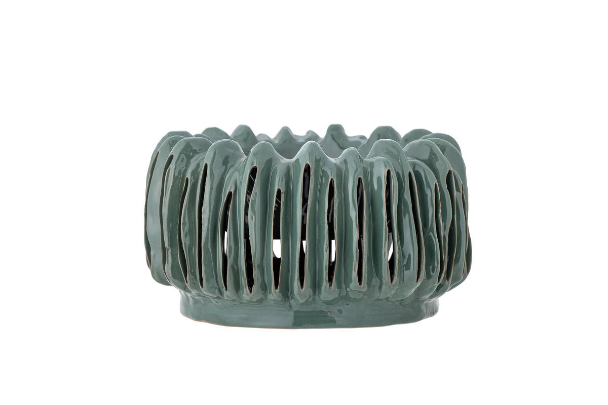 Bloempot Woodcut – met met de hand gesneden sleuven