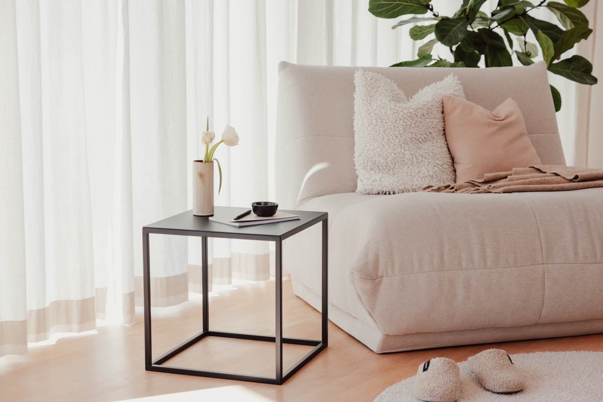 Salontafel/Bijzettafel Soli X – Minimalistisch ontwerp van staalplaat en Metaal