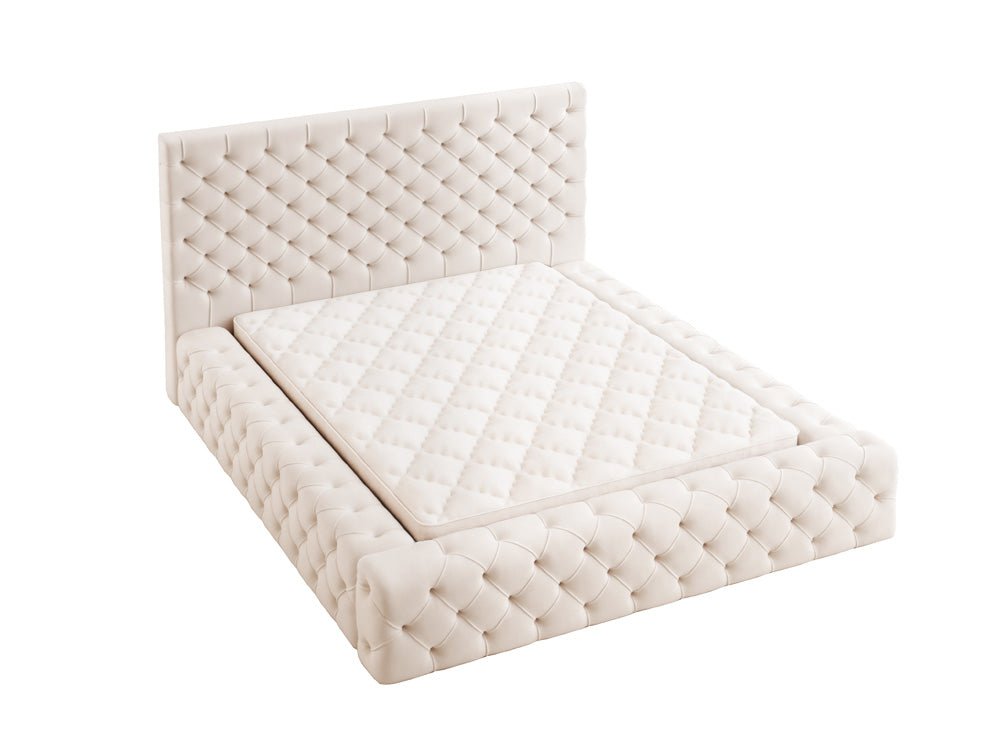 Designer gestoffeerd bed Lana Fluweel met opbergruimte