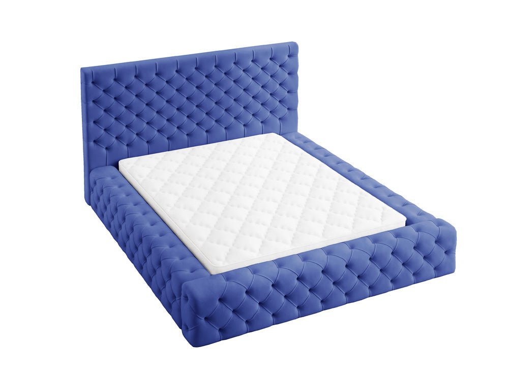 Designer gestoffeerd bed Lana Fluweel met opbergruimte