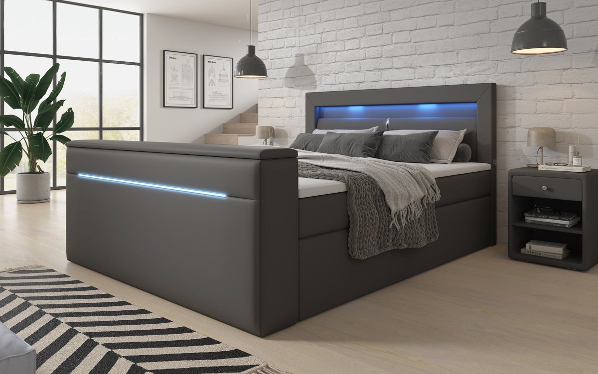 Boxspringbett Repos mit TV Lift, USB und LED - Luxusbetten24