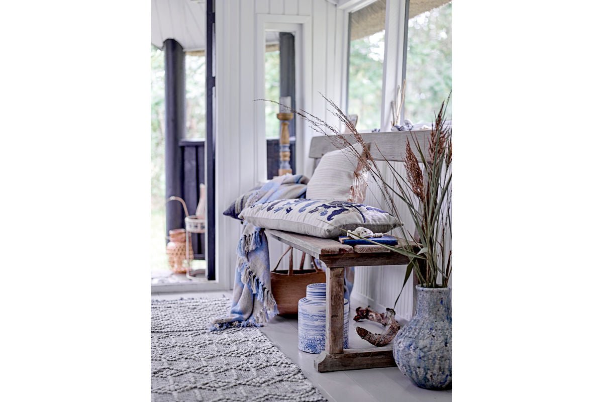 Plaid Ora – Blauw, van gerecycled katoen