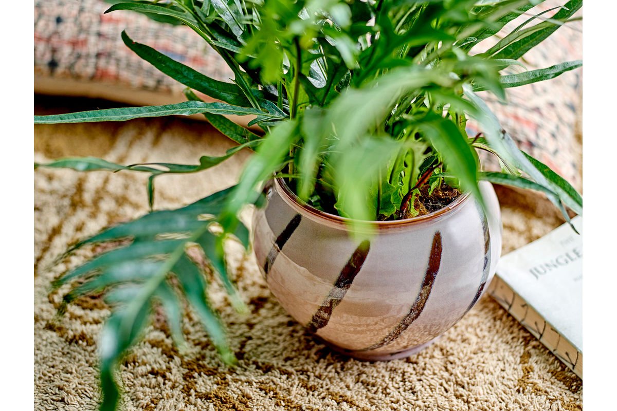 Bloempot Rosystripe – geglazuurd aardewerk