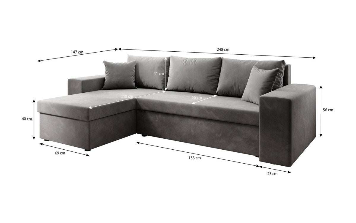 Designer Sofa Denver Bouclé met slaap- en klapfunctie