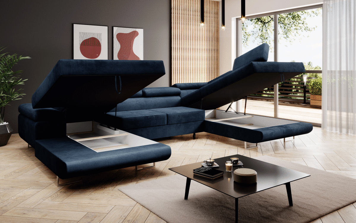 Designbank Lago met slaap- en klapfunctie in kunstleer